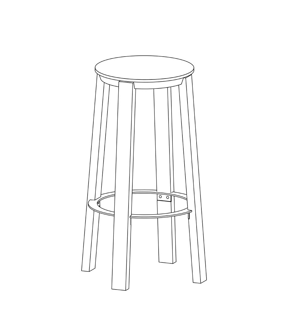WORKER Stool White