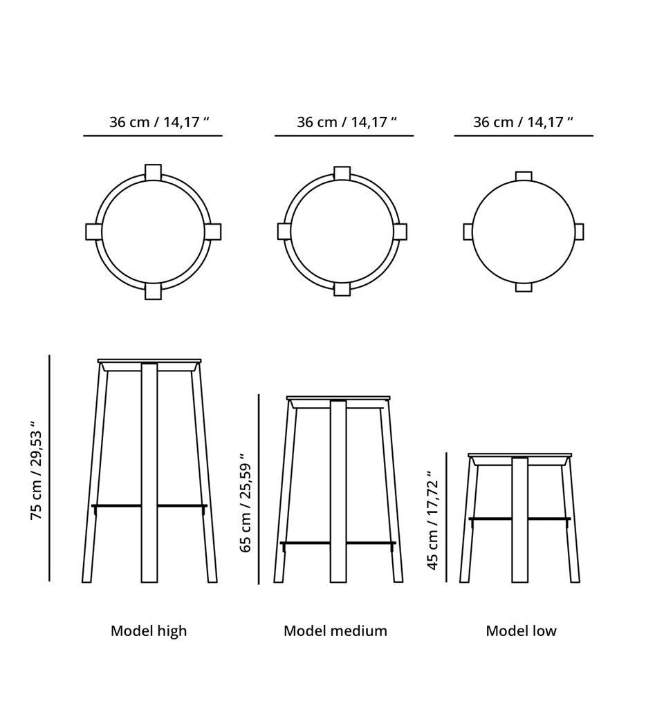 WORKER Stool Black